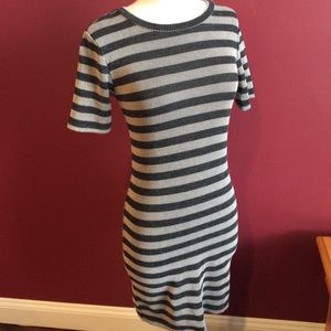 Forever 21 black and white ribbed dress Sz S